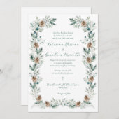 Eenvoudige elegante winter groen katholieke bruilo kaart (Voorkant / Achterkant)