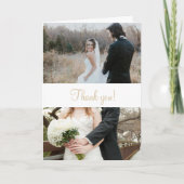 Eenvoudige elegante winterbruiloft 2 foto's bedank kaart (Voorkant)