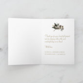 Eenvoudige elegante winterbruiloft 2 foto's bedank kaart (Binnen)