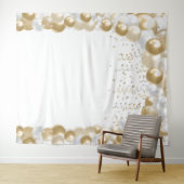 Eenvoudige Elegante Wit Gouden Ballonboog Tapijt Wandkleed (In Situ (horizontaal))