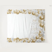 Eenvoudige Elegante Wit Gouden Ballonboog Tapijt Wandkleed (Voorkant (horizontaal))