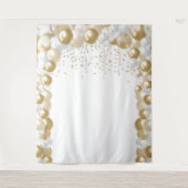 Eenvoudige Elegante Wit Gouden Ballonboog Tapijt Wandkleed (Voorkant)