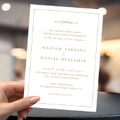 Eenvoudige Elegante Wit & Gouden Grens Islamitisch Kaart