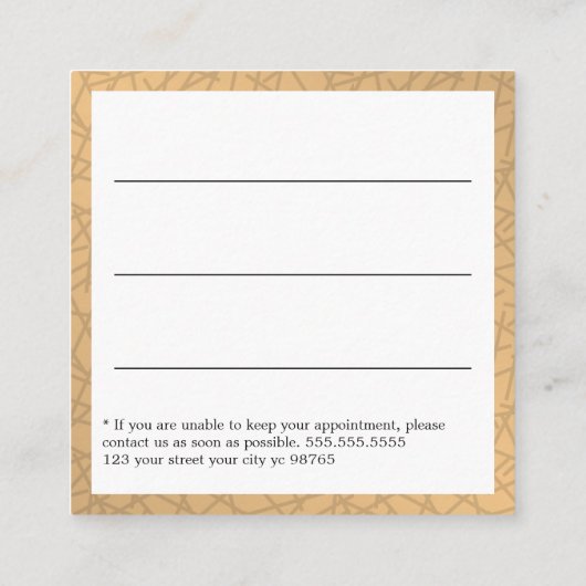 Eenvoudige Elegante Wit Gouden Haarbenoeming Afsprakenkaartje (Achterkant)