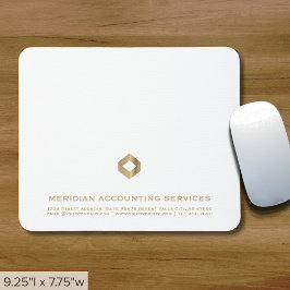 Eenvoudige Elegante Wit Gouden Logo Muismat