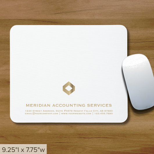 Eenvoudige Elegante Wit Gouden Logo Muismat