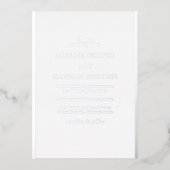 Eenvoudige Elegante Wit & Zilver Ontwerper Huwelij Folie Uitnodiging (Voorkant)