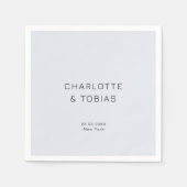 Eenvoudige elegante witte blauwe bruiloft servet (Voorkant)