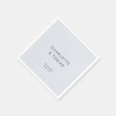 Eenvoudige elegante witte blauwe bruiloft servet (Hoek)