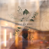 Eenvoudige, elegante witte bloemen bruiloft raamsticker (Vel 2)