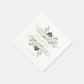 Eenvoudige, elegante witte bloemen bruiloft servet (Hoek)