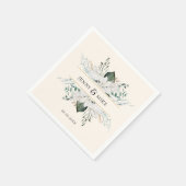 Eenvoudige, elegante witte bloemen bruiloft servet (Hoek)