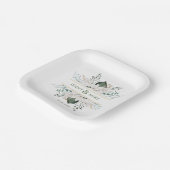 Eenvoudige, elegante witte bloemen papieren bordje