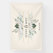 Eenvoudige, elegante witte bloemen spandoek (Verticaal)