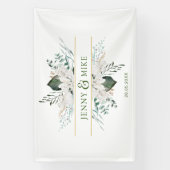 Eenvoudige, elegante witte bloemen spandoek (Verticaal)