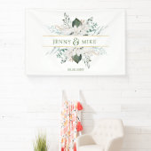 Eenvoudige, elegante witte bloemen spandoek (Insitu)