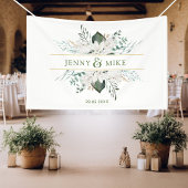 Eenvoudige, elegante witte bloemen spandoek