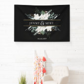Eenvoudige, elegante witte bloemen spandoek (Insitu)