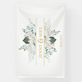 Eenvoudige, elegante witte bloemen spandoek (Verticaal)