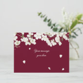 Eenvoudige Elegante Witte Bloesem Bloemen Bourgogn Bedankkaart (Staand voorkant)