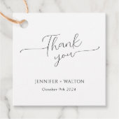 Eenvoudige Elegante witte bruiloft Bedankjes Labels (Voorkant)