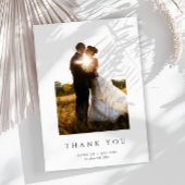 Eenvoudige Elegante witte bruiloft Bedankkaart