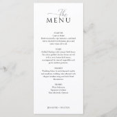 Eenvoudige Elegante witte bruiloft Menu (Voorkant)