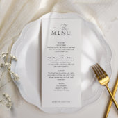 Eenvoudige Elegante witte bruiloft Menu