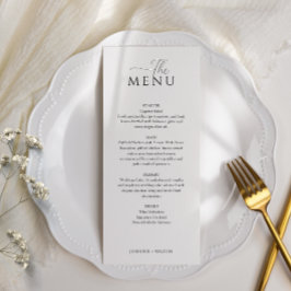 Eenvoudige Elegante witte bruiloft Menu
