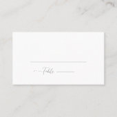 Eenvoudige Elegante witte bruiloft Plaatskaartje (Voorkant)