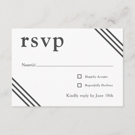 Eenvoudige Elegante Witte Bruiloft RSVP Informatiekaartje (Voorkant)