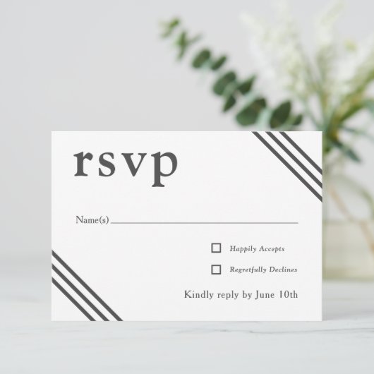 Eenvoudige Elegante Witte Bruiloft RSVP Informatiekaartje (Staand voorkant)