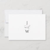 Eenvoudige Elegante witte bruiloft RSVP Kaartje (Achterkant)