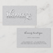 Eenvoudige Elegante Witte Glitter Huidverzorging Visitekaartje (Voorkant / Achterkant)