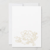 Eenvoudige elegante witte gouden bloem Dank u Kaart (Achterkant)