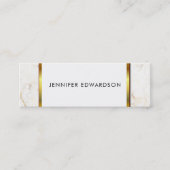 Eenvoudige elegante witte goudmarmer professional mini visitekaartje (Voorkant)