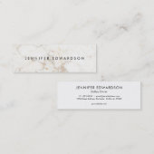 Eenvoudige elegante witte goudmarmer professional mini visitekaartje (Voorkant / Achterkant)