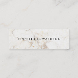 Eenvoudige elegante witte goudmarmer professional mini visitekaartje
