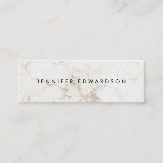 Eenvoudige elegante witte goudmarmer professional mini visitekaartje (Voorkant)