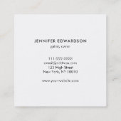 Eenvoudige elegante witte goudmarmer professional vierkante visitekaartje (Achterkant)