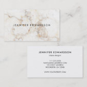 Eenvoudige elegante witte goudmarmer professional visitekaartje (Voorkant / Achterkant)