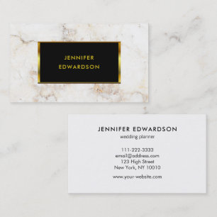 Eenvoudige elegante witte goudmarmer professional visitekaartje