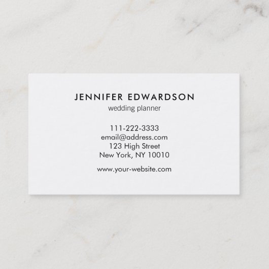 Eenvoudige elegante witte goudmarmer professional visitekaartje (Achterkant)