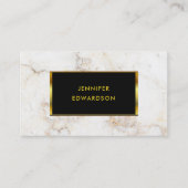 Eenvoudige elegante witte goudmarmer professional visitekaartje (Voorkant)