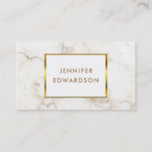 Eenvoudige elegante witte goudmarmer professional visitekaartje (Voorkant)