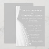 Eenvoudige Elegante Witte Jurk Silhouette Grijs Hu Kaart (Voorkant / Achterkant)