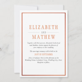 Eenvoudige Elegante Witte Koperen Sinaasappel Mode Kaart