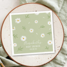 Eenvoudige Elegante Witte Madeliefjes Baby Shower