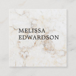 Eenvoudige elegante witte marmer professional vierkante visitekaartje