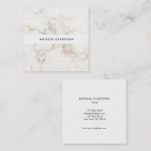 Eenvoudige elegante witte marmer vierkante visitekaartje (Voorkant / Achterkant)